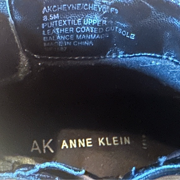 Anne Klein Black Leather Ankle Boots with Studded Straps - Picture 10 of 12